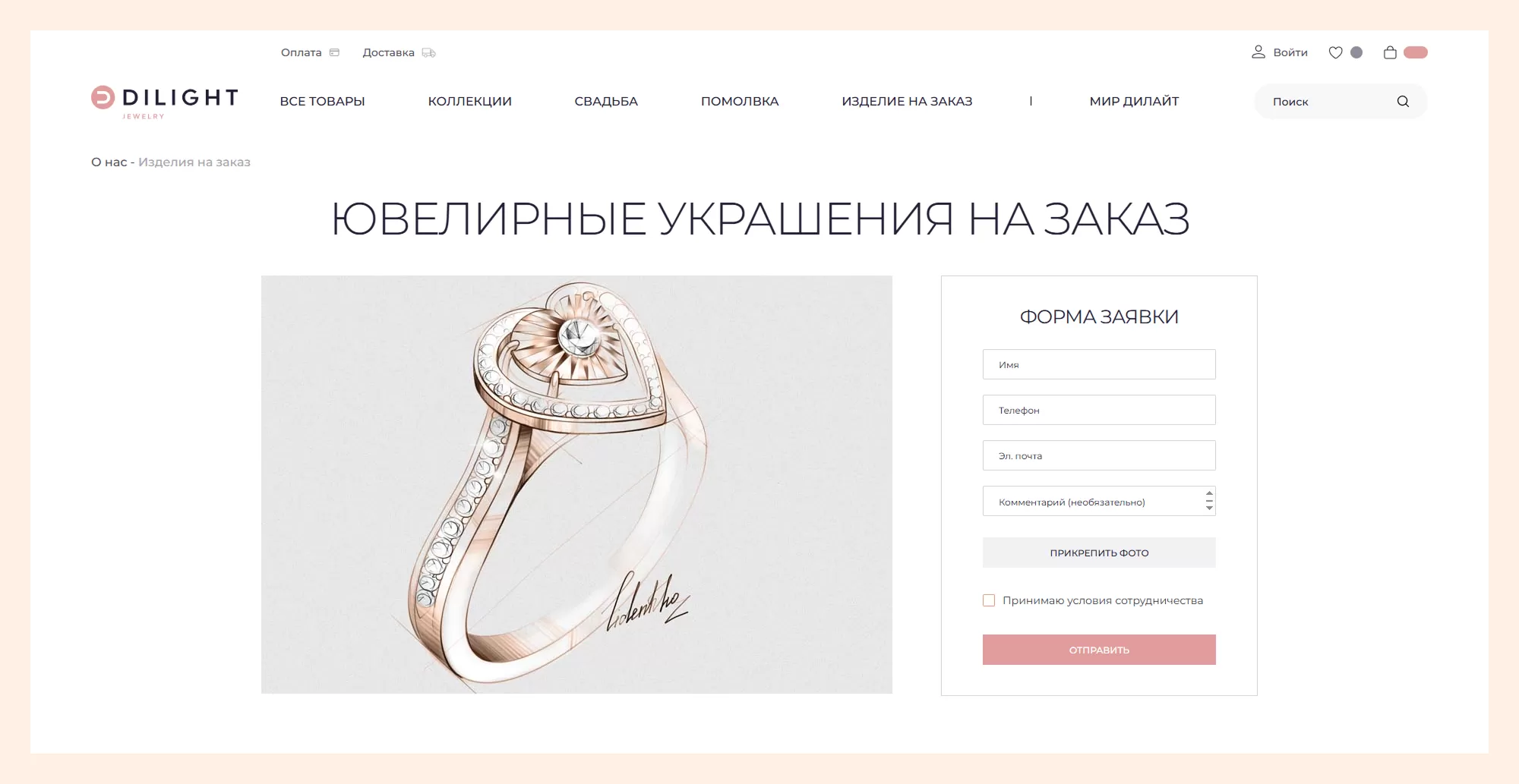 Индивидуальный заказ кольца